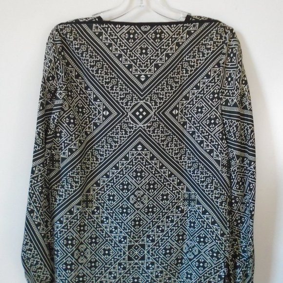 BIBHU Mohapatra New York City made silk black white luxury blouse 4 USA small - Picture 2 of 5